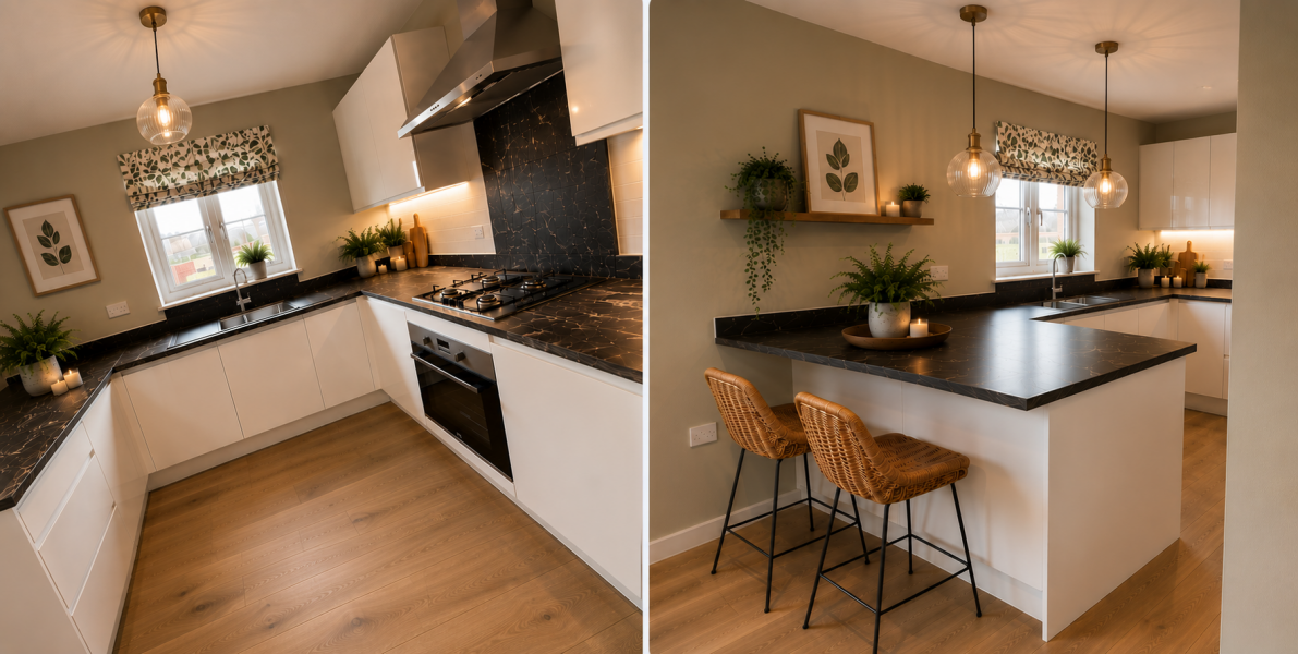New kitchen and need to tone down the monochrome and warm it up