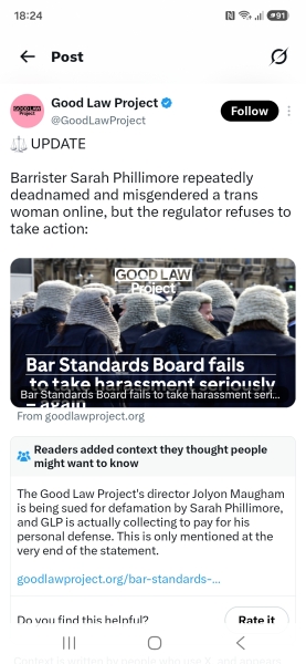 GLP are going after Sarah Phillimore and are going to lose - Part Two