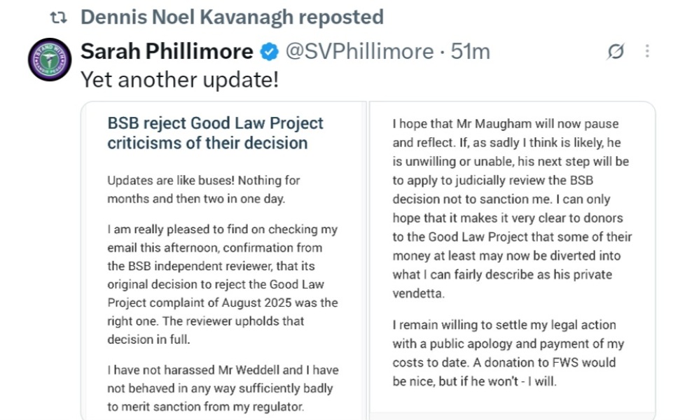 GLP are going after Sarah Phillimore and are going to lose - Part Two