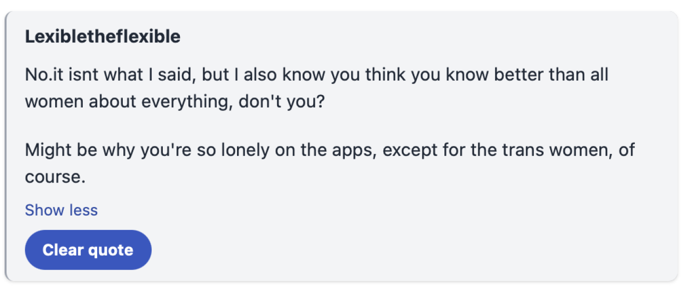 Today I discovered that Hinge can delete your account if as a straight male you complain about males appearing in your dating queue…