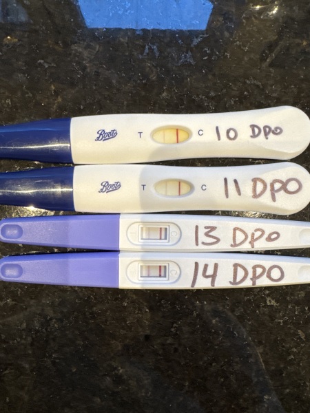 Do these pregnancy tests show line progression after my missed period?