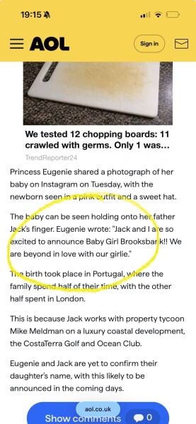 Eugenie’s baby (no.3)