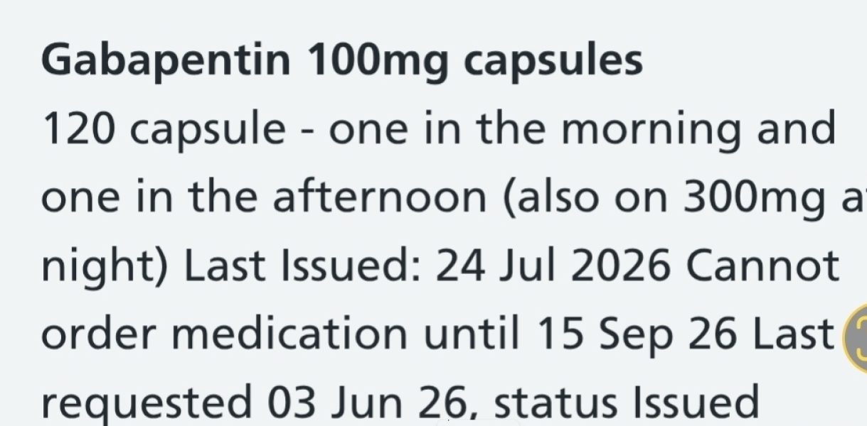 AIBU to expect my surgery to sort out my gabapentin prescription?