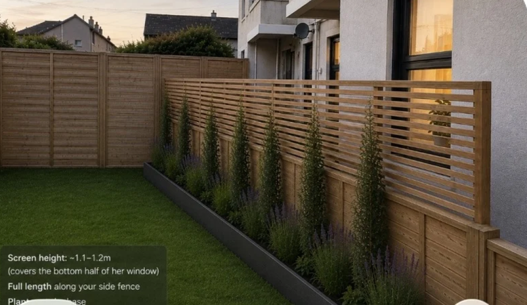 Adding trellis to stop neighbour intrusion