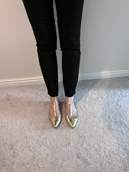 Someone bought lovely green / gold shoes for a wedding