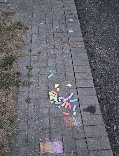 To find pavement chalking by neighbour unreasonable?