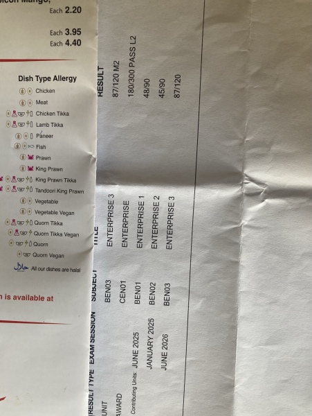 BTEC Enterprise level 2 - explain these results please.