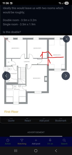 Splitting one bedroom into two? Floorplan help.