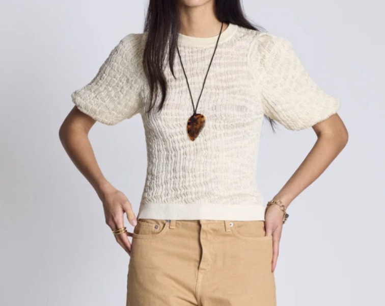 Tops with texture fabric