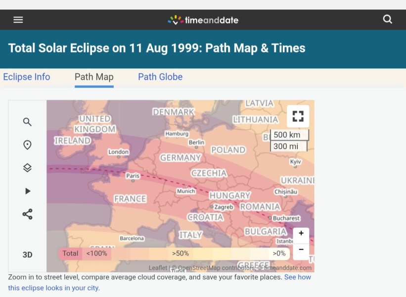 To remember that it didn’t really get dark in the 1999 eclipse?