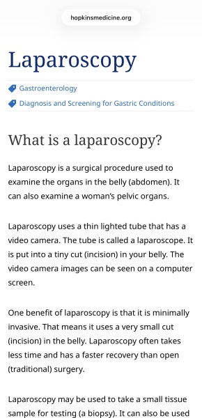 Laparoscopy aftercare
