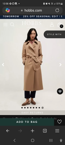 Would this longer tan trench coat be a sensible investment purchase?