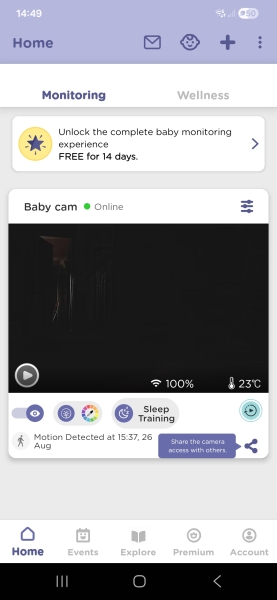 Anyone know how to adjust brightness on a Hubble nursery camera?