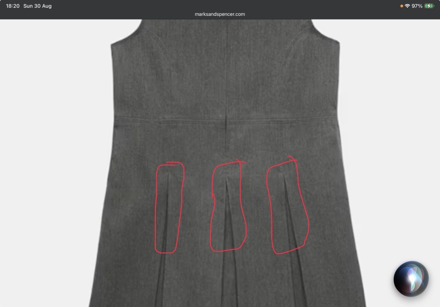 How can I make pleats stay crisp in a homemade dress?