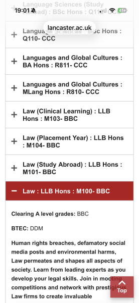 Clearing courses 2026 (with grades)