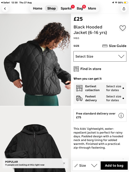 An autumn jacket or mac and what is Borg material?