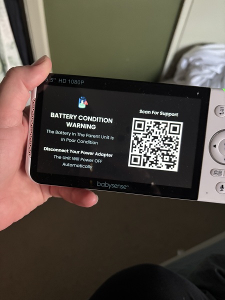 Babysense monitor replacement now has battery warning after only 4.5 months
