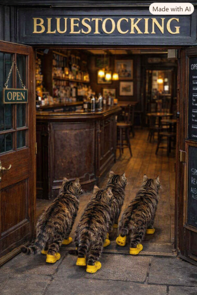 The Bluestocking Women's Pub, in which we wait excitedly for the next instalment of Gosie's adventures. Gosie, Glass and the Gerbils' Dilemma.
