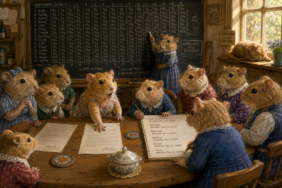 The Bluestocking Women's Pub, in which we wait excitedly for the next instalment of Gosie's adventures. Gosie, Glass and the Gerbils' Dilemma.