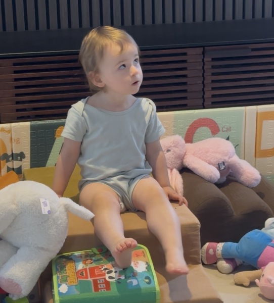 18 month old rolling eyes upwards at times, is this normal?