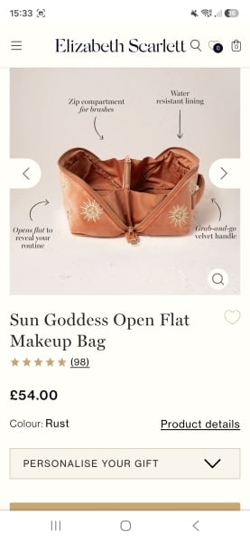 Elizabeth Scarlett make up bag