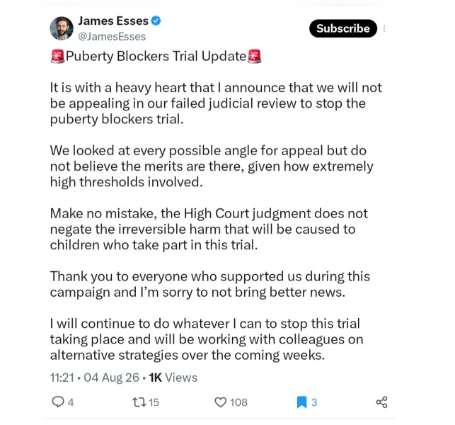Pathways Puberty Blocker Trial - High Court Proceedings start 27th July