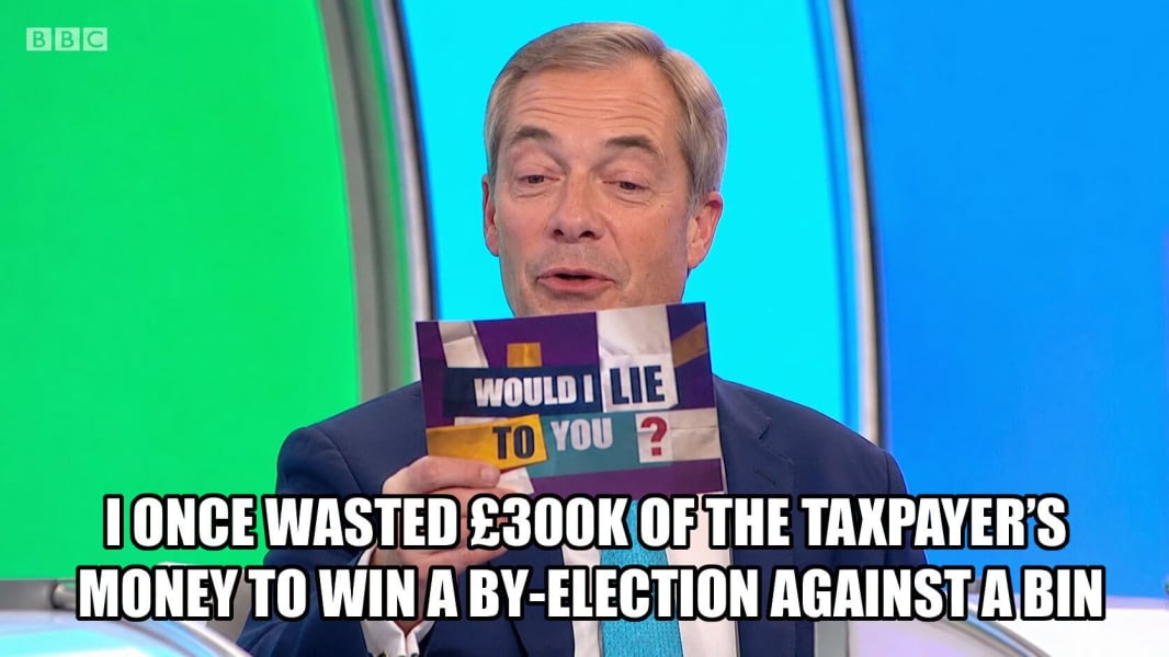 To think Count Binface is doing a great job in the Clacton by-election?