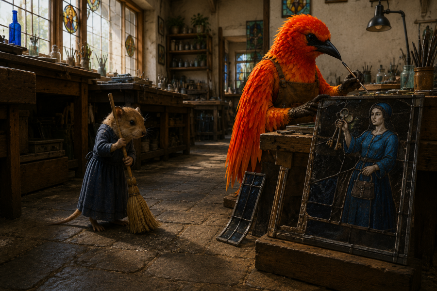 The Bluestocking Pub, where we continue to read about gerbils nobly and bravely working undercover in the Fen.