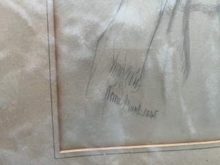 Can anyone help decipher writing on an 1845 family portrait?