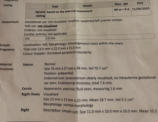 Becoming increasingly confused at just being left to “watch and wait” ovarian ectopic? Can anyone make sense of my medical notes?