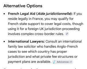 Can I get legal aid in France for a UK divorce?