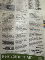 Letter in my local paper, my response