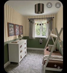 Which design would you choose for a one-year-old's room?