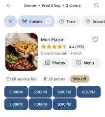 Dinner around Covent Garden area?