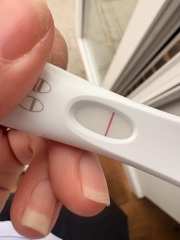 Could this faint pregnancy test line be positive at 14 weeks postpartum?