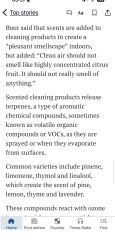 Fresh scent of cleaning products worse for you then traffic pollution