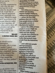Letter in my local paper, my response