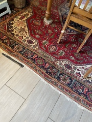 Flooring ideas to complement existing wood in a knock through room b