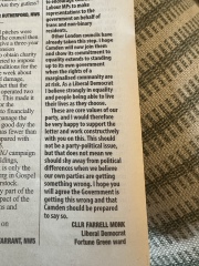 Letter in my local paper, my response