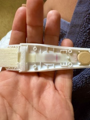 Possible misaligned line on early Clearblue test at 11dpo?