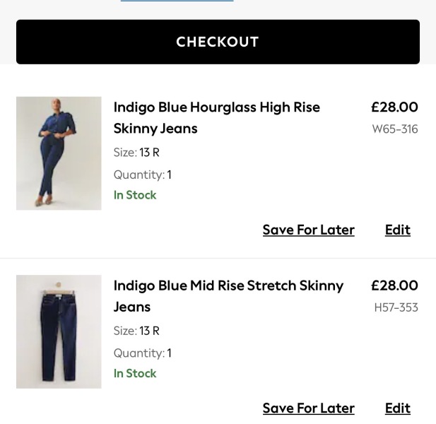 M&S jeans...12 way too small and 14 way too big...we need a 13