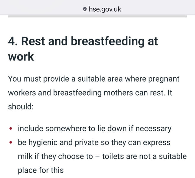 Rest breaks without staff room