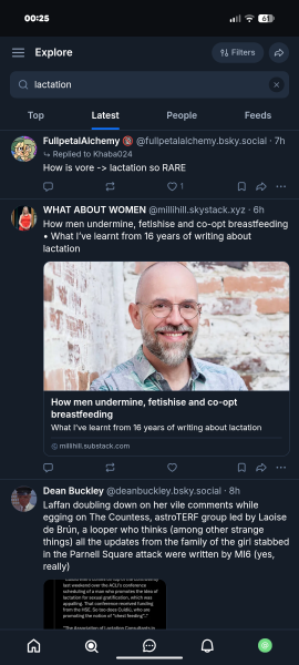 Bluesky v Twitter lactation and toxicity