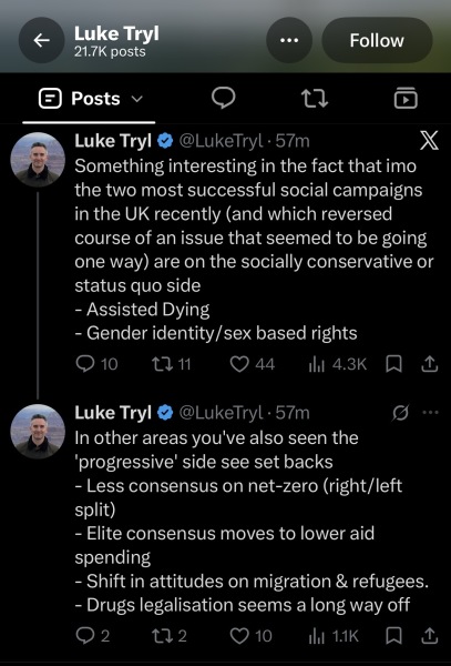 Luke Tryl from More in common frames support for women's right as socially conservative