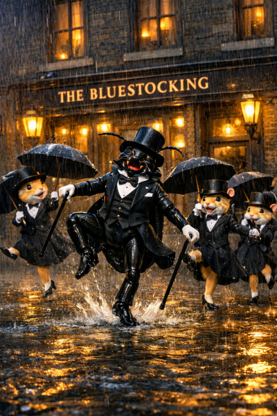 The Bluestocking Pub, where we continue to read about gerbils nobly and bravely working undercover in the Fen.