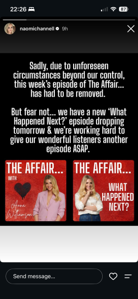 Anna Williamson the affair podcast