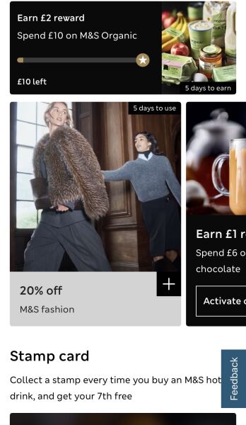 When does M&S usually run 20% off womenswear Sparks offers?