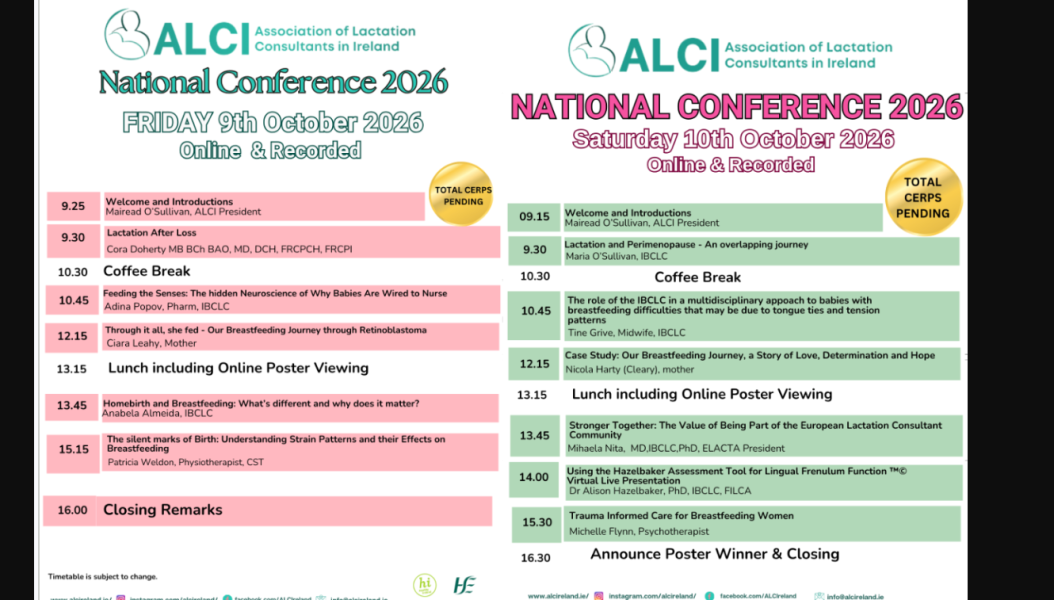 Lactation support conference in Ireland - the quiet part out loud