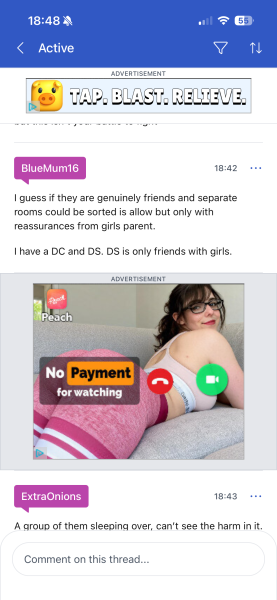 Inappropriate adverts