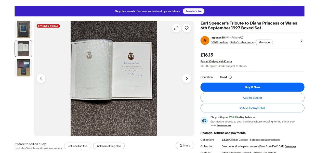 Earl Spencer's book on Diana is stolen